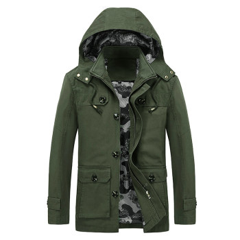 Autumn and winter military style mid-length jacket for men with plush velvet thickened workwear hooded cotton versatile large size jacket for men 
Autumn and winter military style mid-length jacket for men with plush velvet thickened workwear hooded cotton versatile large size jacket for men