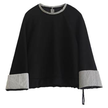 Loose and simple casual contrasting color swing sweatshirt Loose and simple casual contrasting color swing sweatshirt