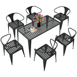 Outdoor table and chair combination courtyard balcony dining table and chairs simple Outdoor table and chair combination courtyard balcony dining table and chairs simple
