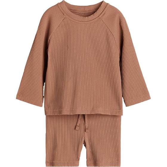 HM children's clothing baby boy and baby girl swimsuit set autumn long-sleeved small stand collar drawstring ribbed swimsuit swimsuit 1119828
HM children's clothing baby boy and baby girl swimsuit set autumn long-sleeved small stand collar drawstring ribbed swimsuit swimsuit 1119828