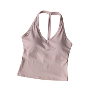 Sports underwear for women V-neck summer neck halter beautiful back yoga suit vest gathering outside wearing running training fitness bra Sports underwear for women V-neck summer neck halter beautiful back yoga suit vest gathering outside wearing running training fitness bra