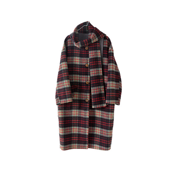 ENJOYME contrasting plaid double-sided tweed coat for women's mid-length scarf detachable winter retro plaid jacket
ENJOYME contrasting plaid double-sided tweed coat for women's mid-length scarf detachable winter retro plaid jacket