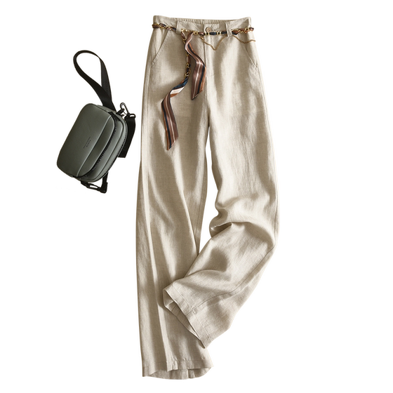 Small-scented linen wide-leg pants for women with high waist droop 2024 loose cotton and linen women's pants straight-leg casual linen pants
Small-scented linen wide-leg pants for women with high waist droop 2024 loose cotton and linen women's pants straight-leg casual linen pants