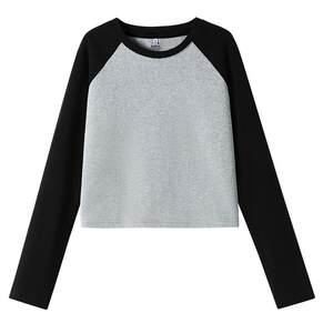 Benny Road contrasting slim long-sleeved T-shirt for women 2025 summer new style super good looking versatile trendy women's tops for women Q 
Benny Road contrasting slim long-sleeved T-shirt for women 2025 summer new style super good looking versatile trendy women's tops for women Q