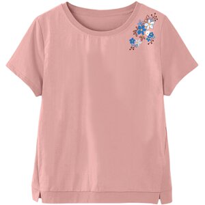 Middle-aged pure cotton short-sleeved mother T-shirt for women in summer 2025 new loose temperament women summer tops 
Middle-aged pure cotton short-sleeved mother T-shirt for women in summer 2025 new loose temperament women summer tops