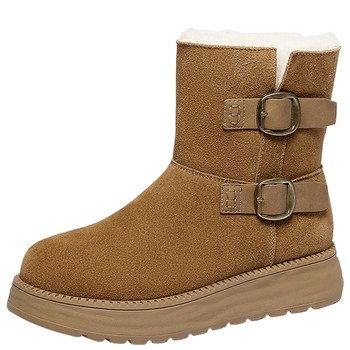 Senda cowhide snow boots Northeastern cotton shoes short boots Senda cowhide snow boots Northeastern cotton shoes short boots