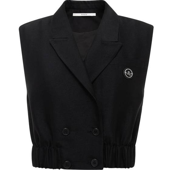 Liu Wen's same style as DAZZLE Disuole black high-end suit collar double-breasted vest jacket for women
Liu Wen's same style as DAZZLE Disuole black high-end suit collar double-breasted vest jacket for women