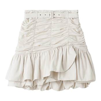 Lilybrown retro ruffled high -waist high -waist skirt
 Lilybrown retro ruffled high -waist high -waist skirt