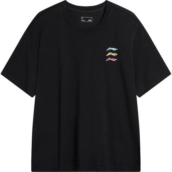Li Ning short-sleeved men's summer men's sports top thin clothes loose half-sleeved sweat-absorbing black T-shirt men Li Ning short-sleeved men's summer men's sports top thin clothes loose half-sleeved sweat-absorbing black T-shirt men