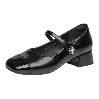 Gomeki Mary Zhen women's shoes 2025 autumn new thick heel without tiring feet shallow mouth shoes with skirt commuter shoes 
Gomeki Mary Zhen women's shoes 2025 autumn new thick heel without tiring feet shallow mouth shoes with skirt commuter shoes