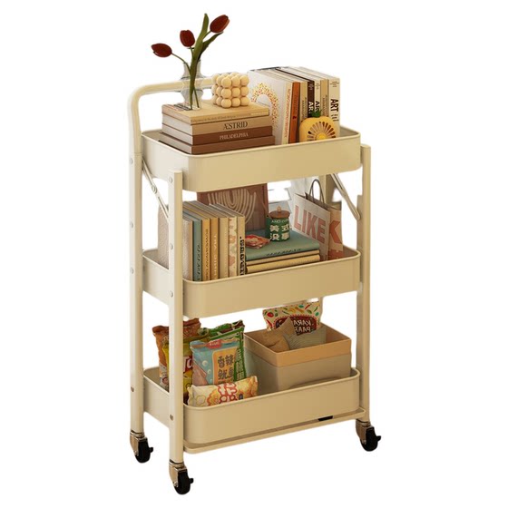 Small cart storage rack cream style dormitory books snack storage rack does not occupy space mobile cart installation free
Small cart storage rack cream style dormitory books snack storage rack does not occupy space mobile cart installation free