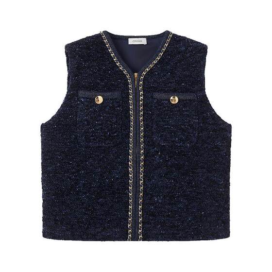 CRUSH Collection New Winter French Little Flavor Tweed Vest Women's Fashion Vest
CRUSH Collection New Winter French Little Flavor Tweed Vest Women's Fashion Vest
