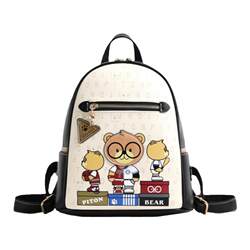 Beibao casual women's backpack soft leather bear backpack Beibao casual women's backpack soft leather bear backpack