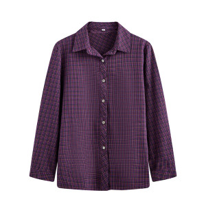 Pure cotton shirt Ms. Spring and Autumn New Passing Cracker Jacket Middle -Elderly Mom Moms Plasses Foreign Cotton Long -sleeved Shirt
 Pure cotton shirt Ms. Spring and Autumn New Passing Cracker Jacket Middle -Elderly Mom Moms Plasses Foreign Cotton Long -sleeved Shirt