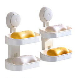 Taili hole-free wall-mounted double-layer drain soap box Taili hole-free wall-mounted double-layer drain soap box