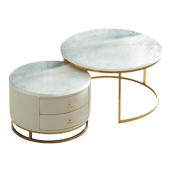 Light luxury rock sheet tea table glass round tea table retractable living room home simple modern balcony bedroom small tea table Light luxury rock sheet tea table glass round tea table retractable living room home simple modern balcony bedroom small tea table