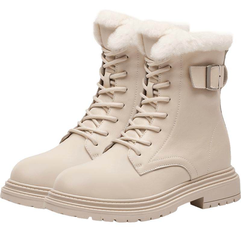 Kiss Cat Women's Winter Snow Boots Genuine Leather Wool