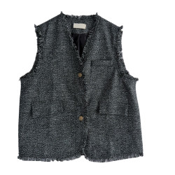 Niche large size flesh-covering braided vest jacket with temperament Niche large size flesh-covering braided vest jacket with temperament