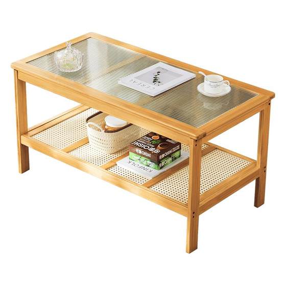 Coffee table living room home tea table tea table small apartment light luxury modern solid wood bedroom sitting on the balcony glass table Coffee table living room home tea table tea table small apartment light luxury modern solid wood bedroom sitting on the balcony glass table