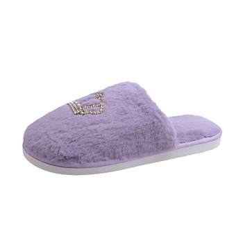 Cotton slippers with rhinestones for indoor home, non-slip, comfortable and warm Cotton slippers with rhinestones for indoor home, non-slip, comfortable and warm