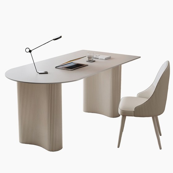 Simple creamy stone board computer desk pure white household desk Nordic modern office desk small apartment study desk 
Simple creamy stone board computer desk pure white household desk Nordic modern office desk small apartment study desk