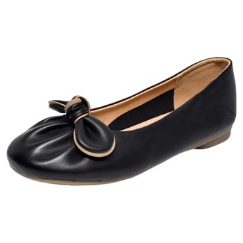 Da Yaya large size women's shoes cowhide flat sole shallow mouth single shoes Da Yaya large size women's shoes cowhide flat sole shallow mouth single shoes