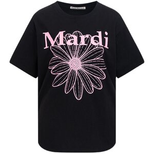 MardiMercredi small daisy black pink short-sleeved T-shirt for women round neck loose half-sleeved top Korean summer new style MardiMercredi small daisy black pink short-sleeved T-shirt for women round neck loose half-sleeved top Korean summer new style
