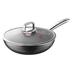 Konbach sixth generation red dot double honeycomb wok household antibacterial stainless steel induction cooker gas official authentic wok Konbach sixth generation red dot double honeycomb wok household antibacterial stainless steel induction cooker gas official authentic wok