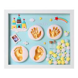 Newborn baby hair full moon hand and foot print mud Newborn baby hair full moon hand and foot print mud