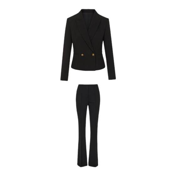 Langzi retro temperament professional commuter black suit jacket/pants autumn new short suit top for women
Langzi retro temperament professional commuter black suit jacket/pants autumn new short suit top for women