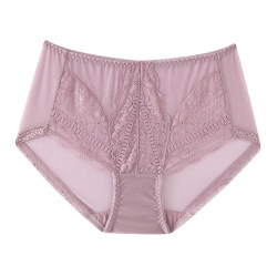 Lace underwear thin transparent pure cotton crotch antibacterial sexy seamless mid-high waist large size women's sexy triangle shorts Lace underwear thin transparent pure cotton crotch antibacterial sexy seamless mid-high waist large size women's sexy triangle shorts