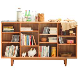 Low bookcase Yueyao solid wood Japanese bookshelf Low bookcase Yueyao solid wood Japanese bookshelf