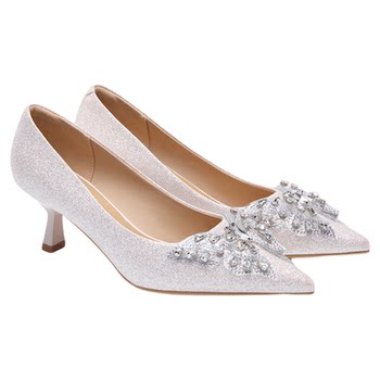 Aokang Women's Shoes 2025 Autumn Wedding Shoes Butterfly Rhinestone Thin Heel High Heels Bridesmaids Shoes Mid-heeled Store Delivery 
Aokang Women's Shoes 2025 Autumn Wedding Shoes Butterfly Rhinestone Thin Heel High Heels Bridesmaids Shoes Mid-heeled Store Delivery