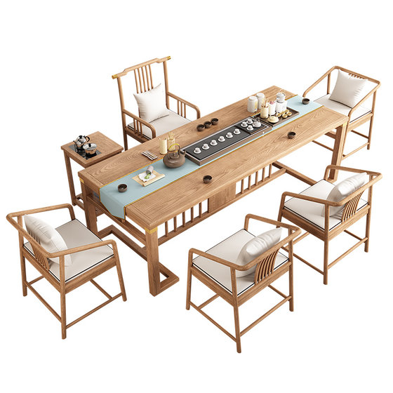 New Chinese-style solid wood tea table and chair combination log modern simple office balcony Zen Kung Fu tea table tea table
New Chinese-style solid wood tea table and chair combination log modern simple office balcony Zen Kung Fu tea table tea table