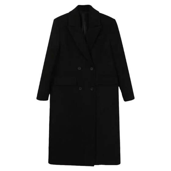 Black woolen coat female cotton cotton thickened autumn and winter Korean version plus cotton tall, long -term shoulder coat Black woolen coat female cotton cotton thickened autumn and winter Korean version plus cotton tall, long -term shoulder coat