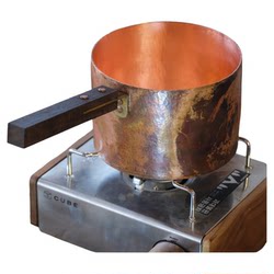 Hand-forged copper milk stew pot, black walnut wood handle pure copper soup pot, retro household noodle pot, outdoor cooking utensils Hand-forged copper milk stew pot, black walnut wood handle pure copper soup pot, retro household noodle pot, outdoor cooking utensils
