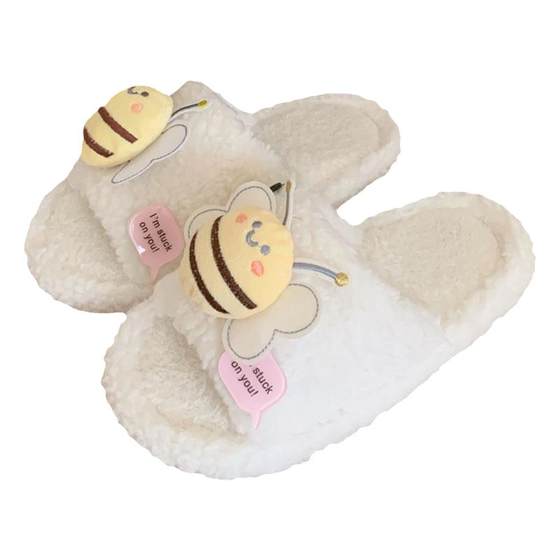 Thin strips Autumn and winter 2025 new casual home lamb fleece slippers for women cute little bee cotton slippers
Thin strips Autumn and winter 2025 new casual home lamb fleece slippers for women cute little bee cotton slippers