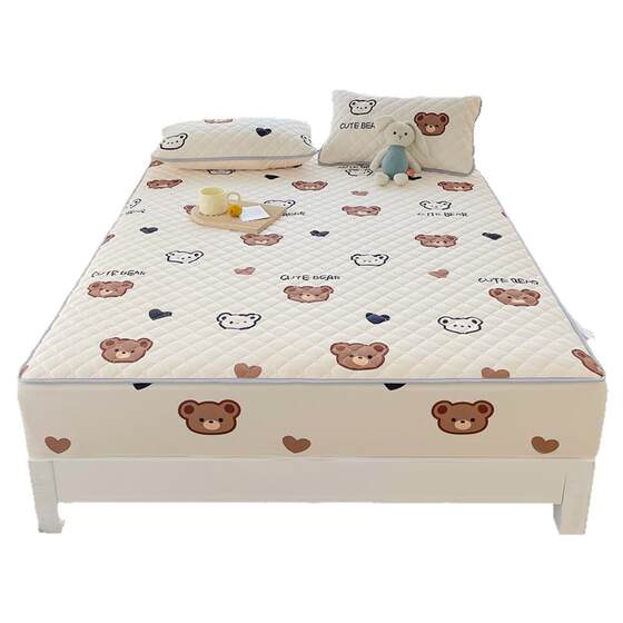 Jingqi Class A maternal and infant grade pure cotton bed sheet cover three-piece set Simmons mattress protector quilted bed cover sheet cover 
Jingqi Class A maternal and infant grade pure cotton bed sheet cover three-piece set Simmons mattress protector quilted bed cover sheet cover