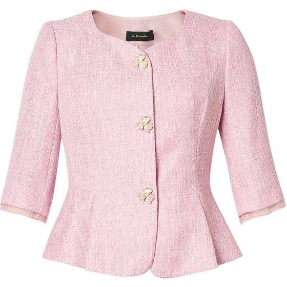 La Koradior commuter autumn women's simple color floral yarn Phalaenopsis classic long-sleeved jacket
La Koradior commuter autumn women's simple color floral yarn Phalaenopsis classic long-sleeved jacket