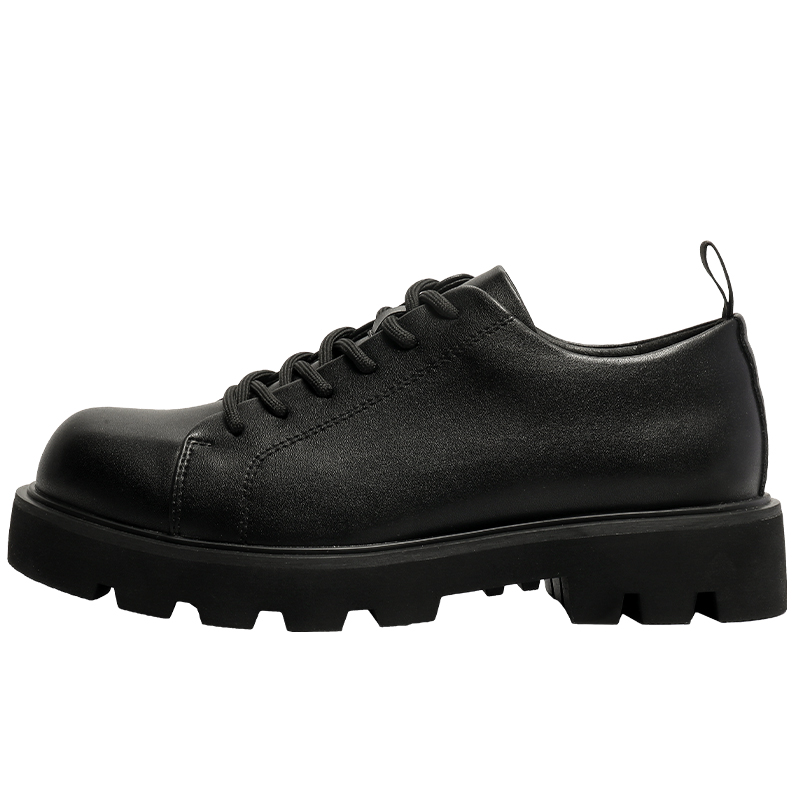 Ueno Planet Men's Derby Shoes - Black Leather Casual Work Shoes