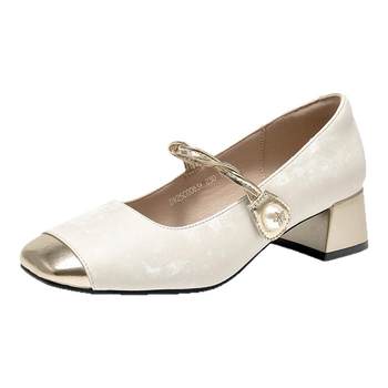 Dadong's official genuine thick heel Maryzhen high -heeled shoes
 Dadong's official genuine thick heel Maryzhen high -heeled shoes