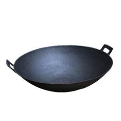 Jiangyou old-fashioned traditional double-eared iron pot tip bottom Jiangyou old-fashioned traditional double-eared iron pot tip bottom