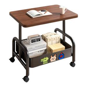 Double-layer side living room movable coffee table trolley sofa storage small table with wheeled tea table bedroom storage rack 
Double-layer side living room movable coffee table trolley sofa storage small table with wheeled tea table bedroom storage rack
