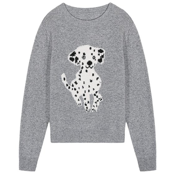 Jinyu Huahua Sweater Women's 2025 New Winter Small Gray Sweater Design Round Collar Pullover Jinyu Huahua Sweater Women's 2025 New Winter Small Gray Sweater Design Round Collar Pullover