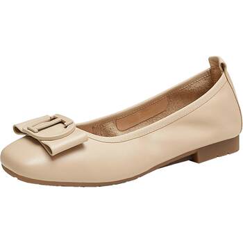 TATA his her women's shoes raw cream flat shallow mouth single shoes genuine leather breathable casual shoes evening shoes mother's shoes TATA his her women's shoes raw cream flat shallow mouth single shoes genuine leather breathable casual shoes evening shoes mother's shoes