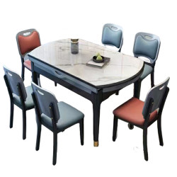 High-end dining table and chairs, variable round table, multi-functional telescopic High-end dining table and chairs, variable round table, multi-functional telescopic
