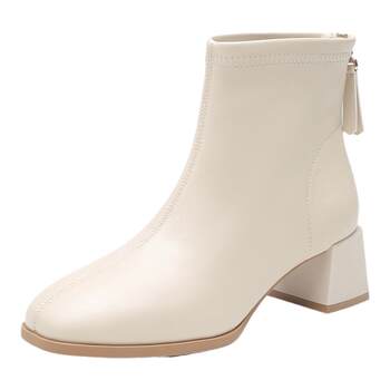 Dadong Chelsea women's boots temperament thick heel short boots Dadong Chelsea women's boots temperament thick heel short boots