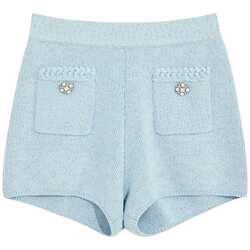 bebe2025 new autumn style women's beaded embellished fashionable small fragrant shorts with buttons 311501 bebe2025 new autumn style women's beaded embellished fashionable small fragrant shorts with buttons 311501