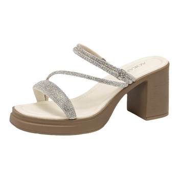 Aokang simple and fashionable thick heeled women's slippers
 Aokang simple and fashionable thick heeled women's slippers