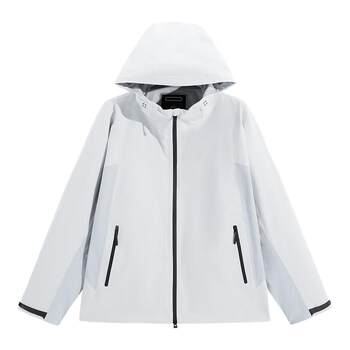 Peacebird men's hooded jacket autumn color block loose sports white jacket men's 
Peacebird men's hooded jacket autumn color block loose sports white jacket men's